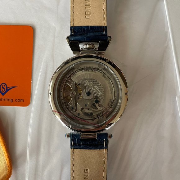 Stuhrling 127A Special Reserve Emperor Grandeur Skeleton Auto Dual Time Men *New - Picture 9 of 9